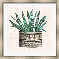 Cactus Mud Cloth Vase III Fine Art Print