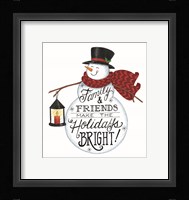 Holidays Bright Snowman Fine Art Print
