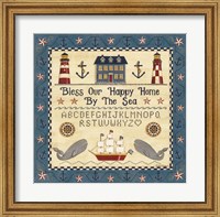 Bless our Happy Home by the Sea Sampler Fine Art Print