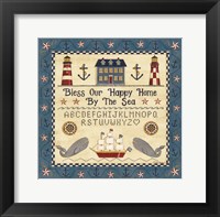 Bless our Happy Home by the Sea Sampler Fine Art Print