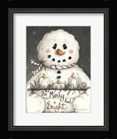 Merry and Bright Snowman Fine Art Print