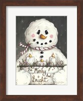 Merry and Bright Snowman Fine Art Print