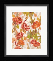 Red and Orange Brocade I Framed Print