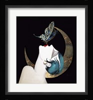 Butterfly Kiss Art Deco Woman Fine Art Print