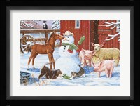 Winter Barnyard Scene Fine Art Print