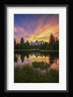 Last Rays Over The Grand Tetons Framed Print
