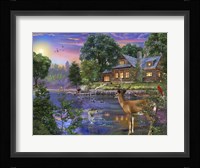 White Tail Deer Lakehouse Fine Art Print