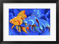 Blue And Orange Fish Framed Print