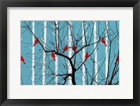 Red Burds And Brunches Fine Art Print