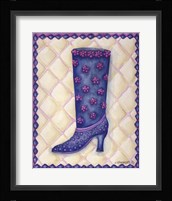 Boots Blue With Pink Flowers Dots Fine Art Print