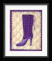 Boots Purple With Tiny Flowers Framed Print