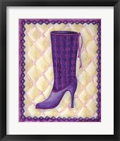 Boots Purple With Tiny Flowers Framed Print