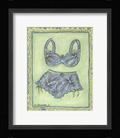 Lingerie Blue Bra Panties Framed Print