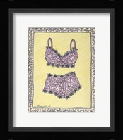 Lingerie Pink Bra Panties Framed Print
