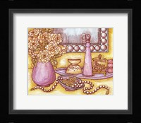 Shelf With Pearls Framed Print