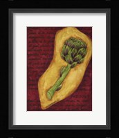 Veggies On Red L Artichaut Framed Print