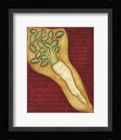 Veggies On Red L Daikon Framed Print