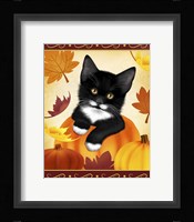 Falling Leaves Cat Fine Art Print