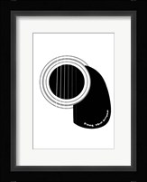 Black and White Minimalist Guitar D Fine Art Print