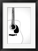 Black and White Classic Guitar, Framed Print