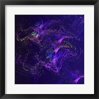 Galaxies Magenta Lights on Purple Framed Print