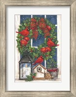 Pomegranate Christmas Wreath Fine Art Print