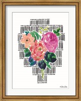 Watercolor Floral with Black Lines II Fine Art Print
