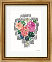 Watercolor Floral with Black Lines II Fine Art Print