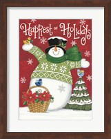 Happiest of Holidays Snowman Fine Art Print
