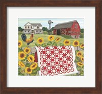 Red & White Farm Quilt Fine Art Print