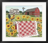 Red & White Farm Quilt Fine Art Print