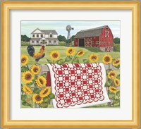 Red & White Farm Quilt Fine Art Print