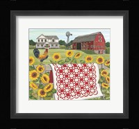 Red & White Farm Quilt Fine Art Print