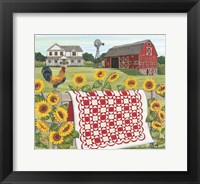 Red & White Farm Quilt Fine Art Print