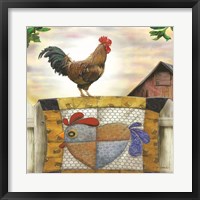 Rooster and Quilt Fine Art Print