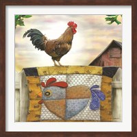 Rooster and Quilt Fine Art Print