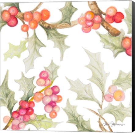 Framed Watercolor Holly II Print