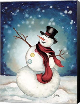Framed Snowman Cheers II Print