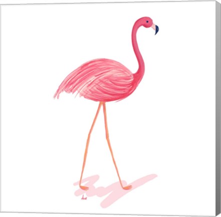 Framed Flamingo Walk III Print