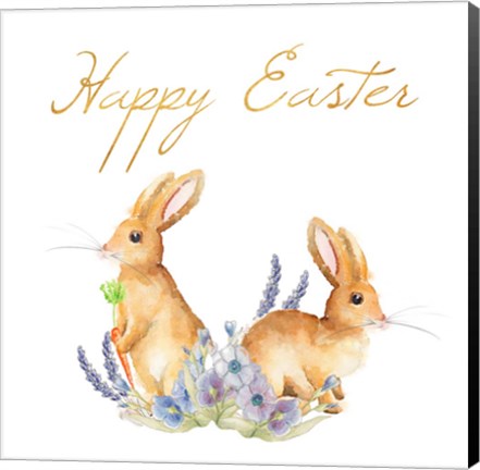 Framed Happy Easter Spring Bunny II Print