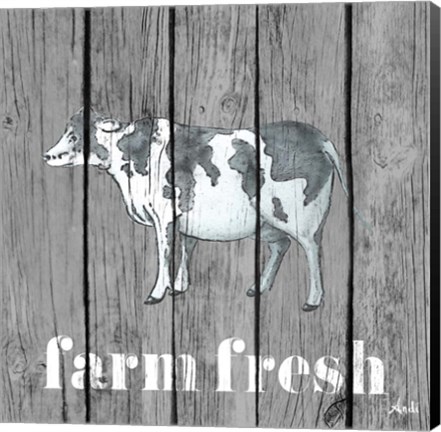 Framed Wood Farm Grey I Print