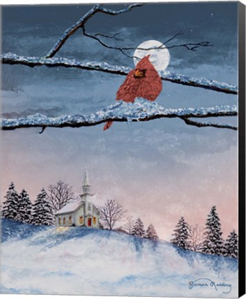 Framed Winter Church Nights Print