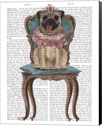 Framed Pug Princess on Chair Print