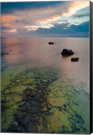 Framed Sunset At Fisherman&#39;s Island State Park On Lake Michigan Print
