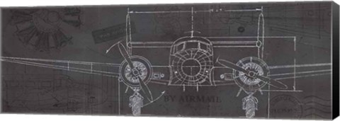 Framed Plane Blueprint IV Print