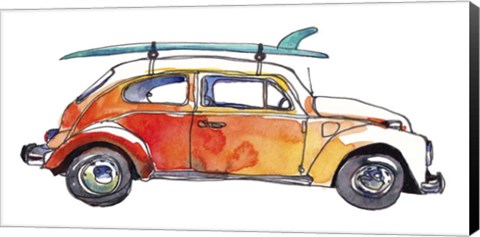 Framed Surf Car V Print