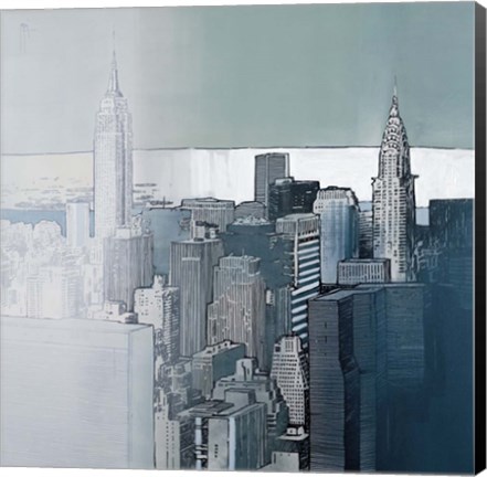 Framed Chrysler and Empire State Buildings Print