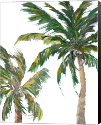 Framed Tropical Trees on White II Print