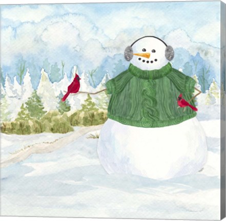 Framed Snowman Christmas V Print