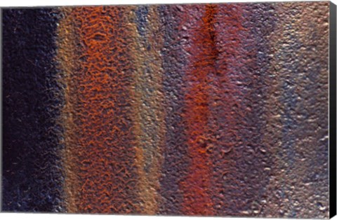 Framed Details Of Rust And Paint On Metal 11 Print